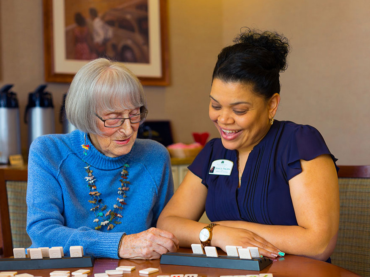 Maplewood at Brewster Lady with Caregiver Games