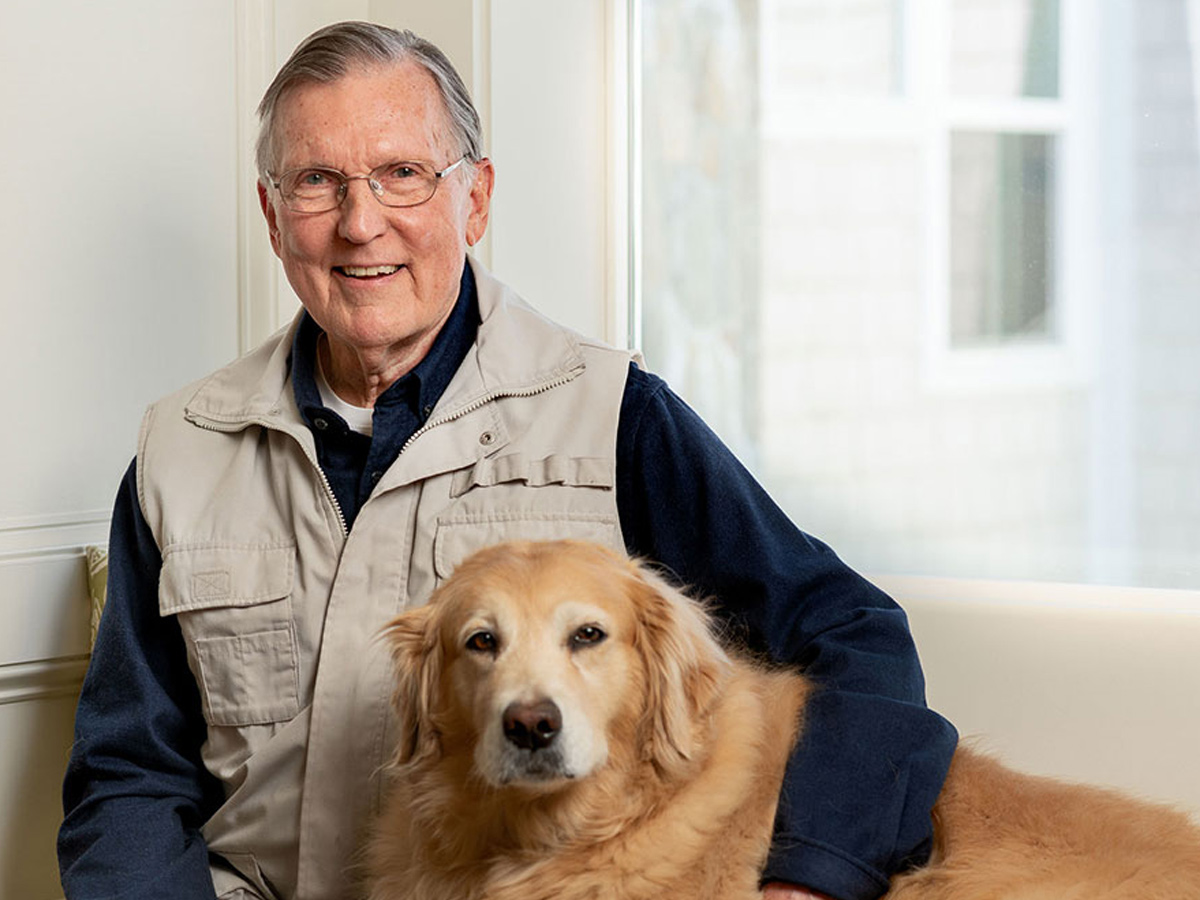 Maplewood at Newton Man with Dog