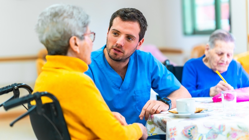Seniors in an adult day center