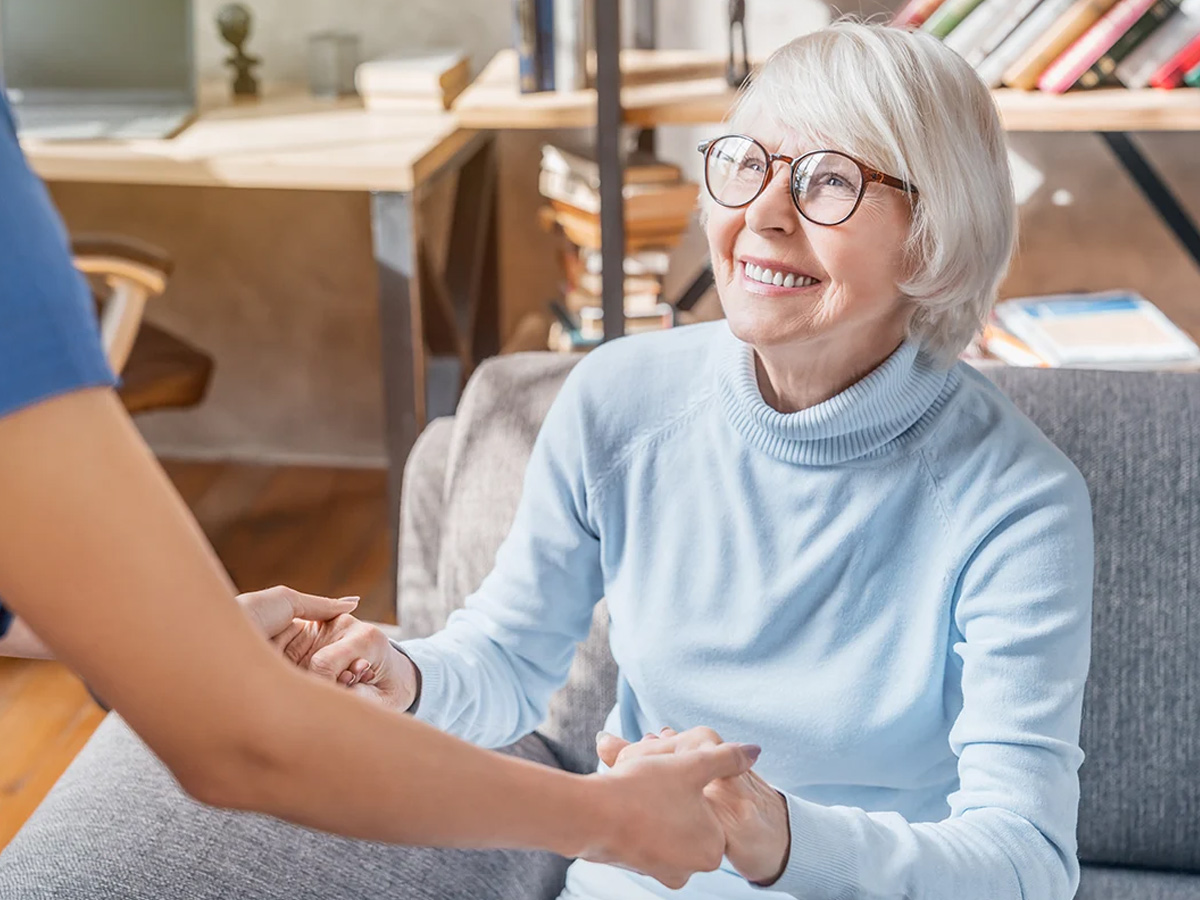 Milestone Stoughton Senior Lady with Caregiver