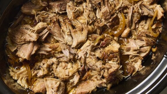 Delicious Dr Pepper pulled pork ready to eat.