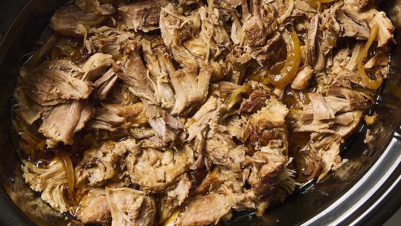 Delicious Dr Pepper pulled pork ready to eat.