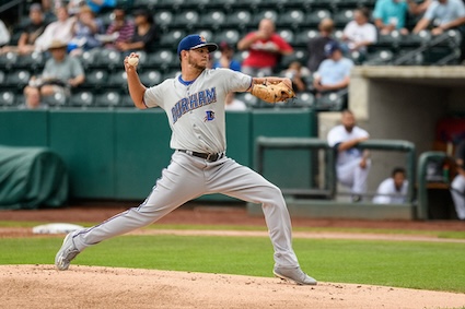 Durham Bulls pitcher. Image by Scott Flaherty