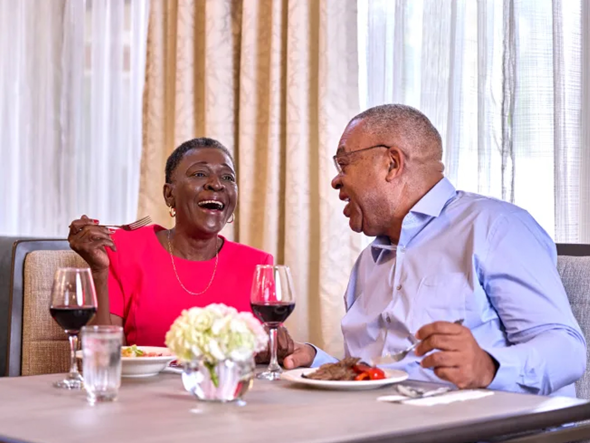 Lighthouse Pointe Couple Enjoying Lunch