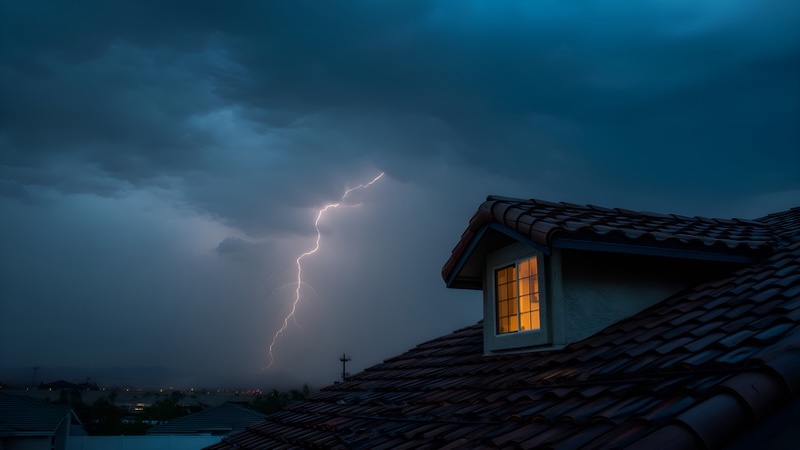 A thunderstorm in a night sky which could lead to a power outage.