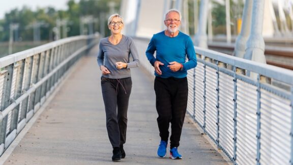 Senior couple slow jogging. Lordn7