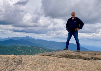 Michael in the Adirondack Mountains on one of the Road Scholar caregiver respite programs.